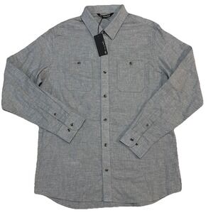 Travis Mathew Men's NWT Large Hefe Long Sleeve Shirt In Heather Quiet Shade Gray